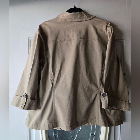 Lane Bryant Utility Safari Style Jacket Tan ¾ Sleeve ~ Plus Size 22/24 - Picture 5 of 5